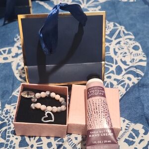 Heart Charm Bracelet and Shea Butter Hand Cream A Thousand Wishes